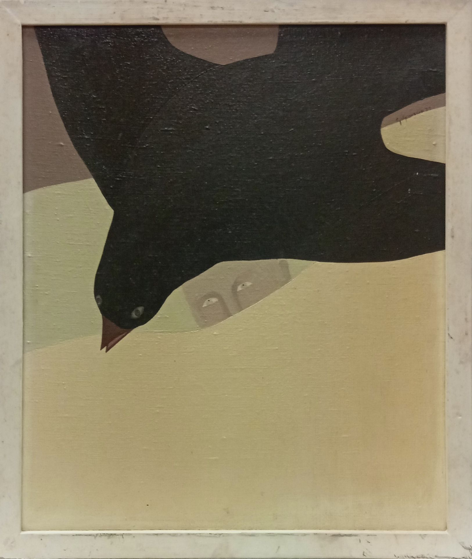 1975 Pajaro negro 46x38 Óleo sobre Lienzo